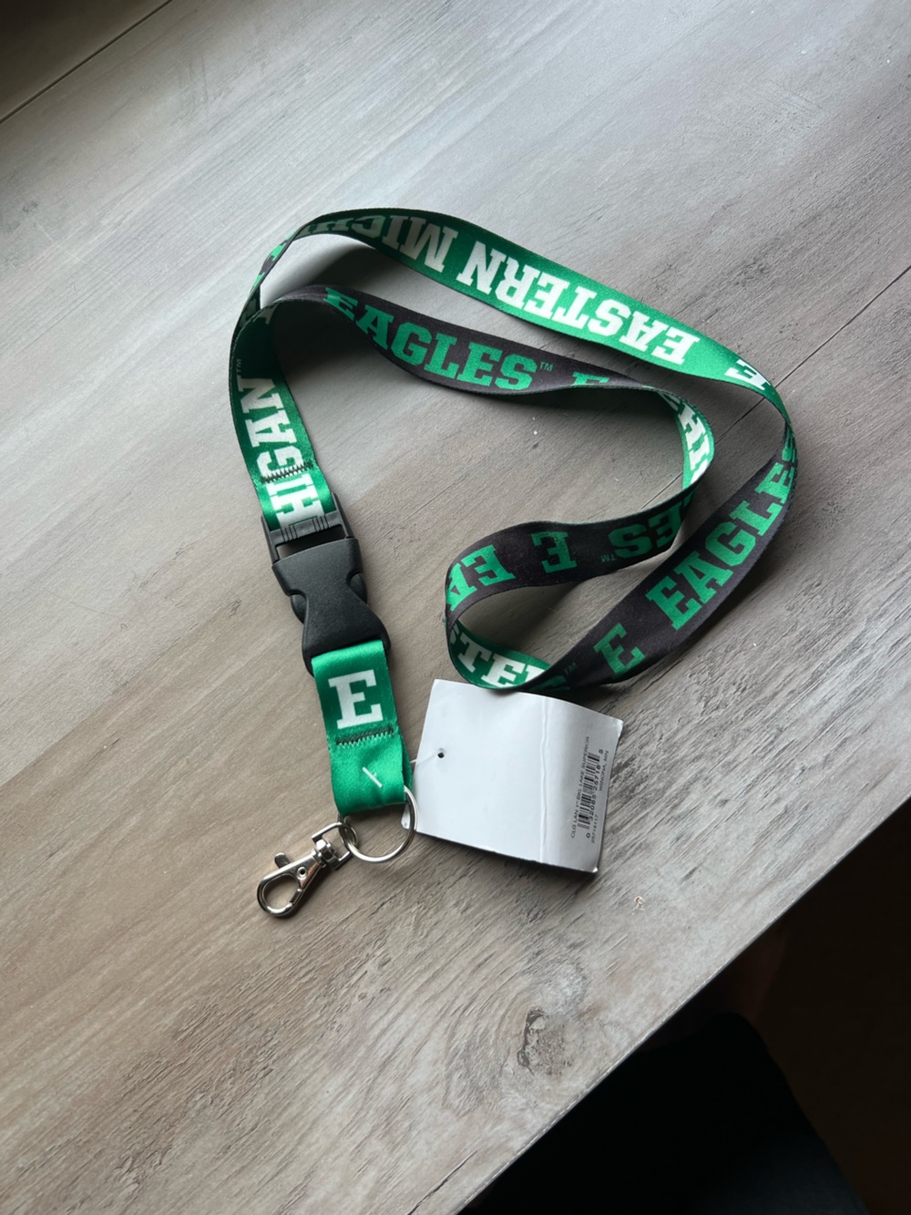 Eastern Michigan Eagles Green and Black Team Lanyard with Clip